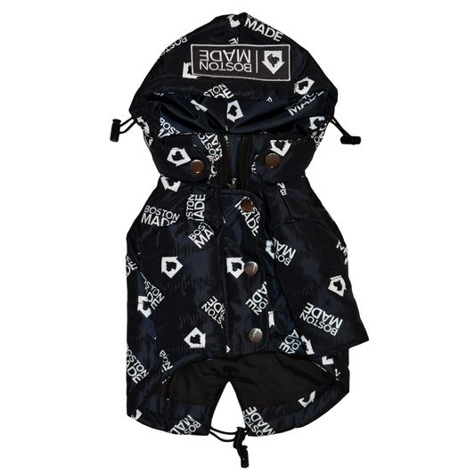 Boston Made Black Pattern Dog Jacket