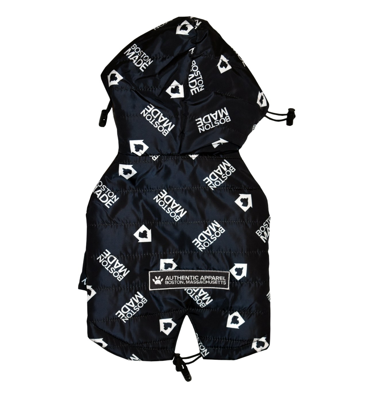 Navy print jacket flat lay