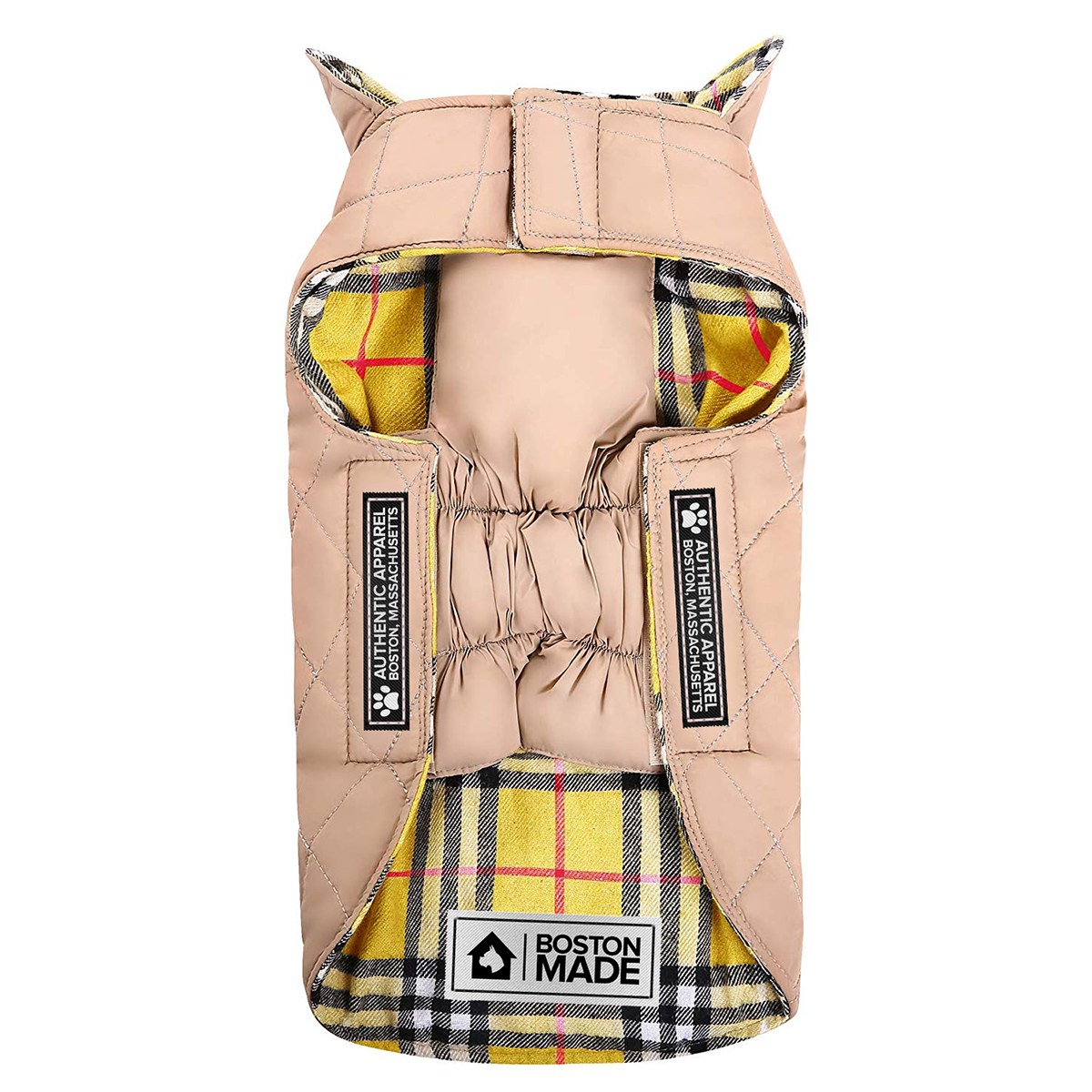 Tan plaid quilted jacket